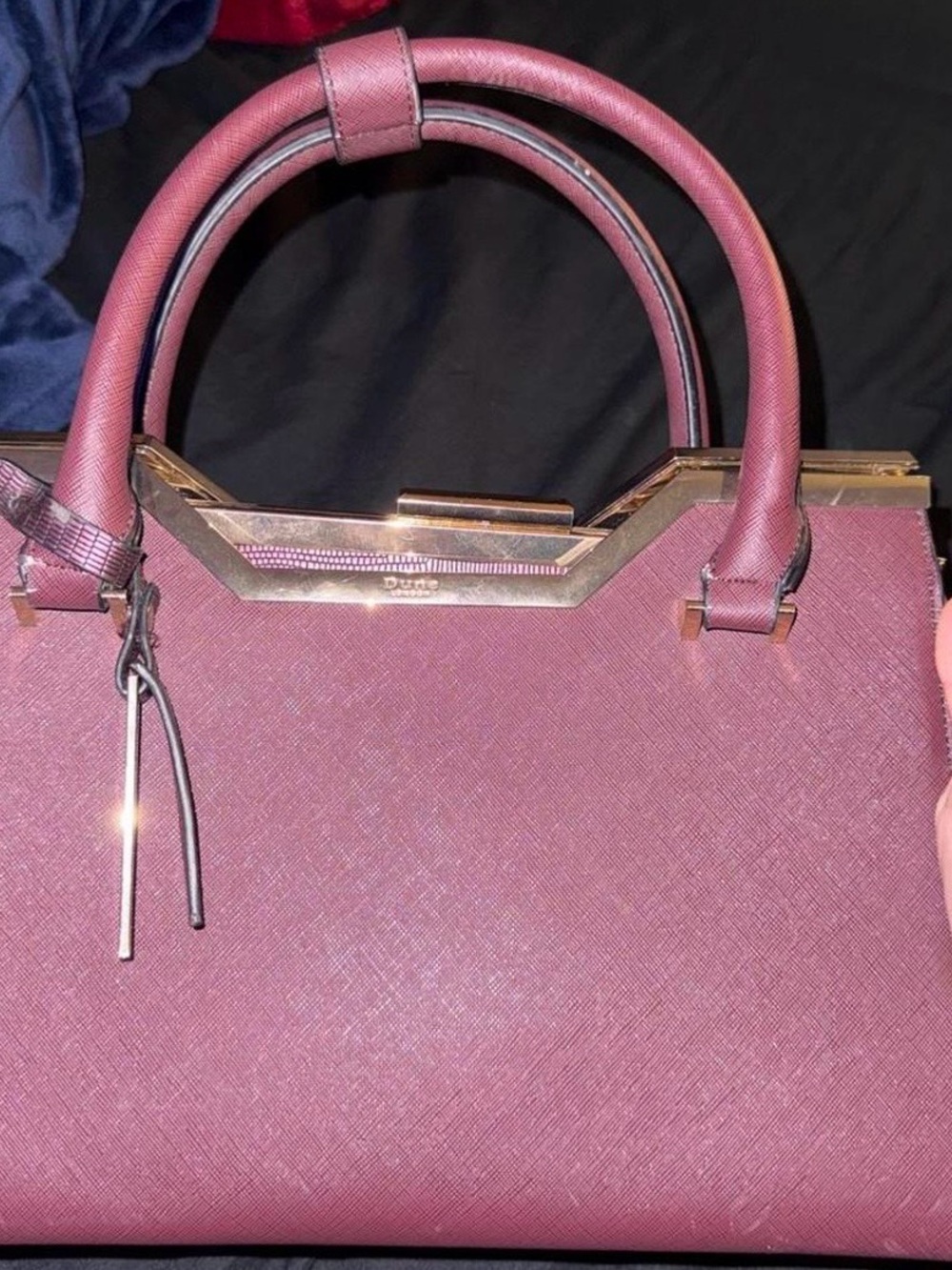 Dune London Rose Mauve Tote with Gold Trim